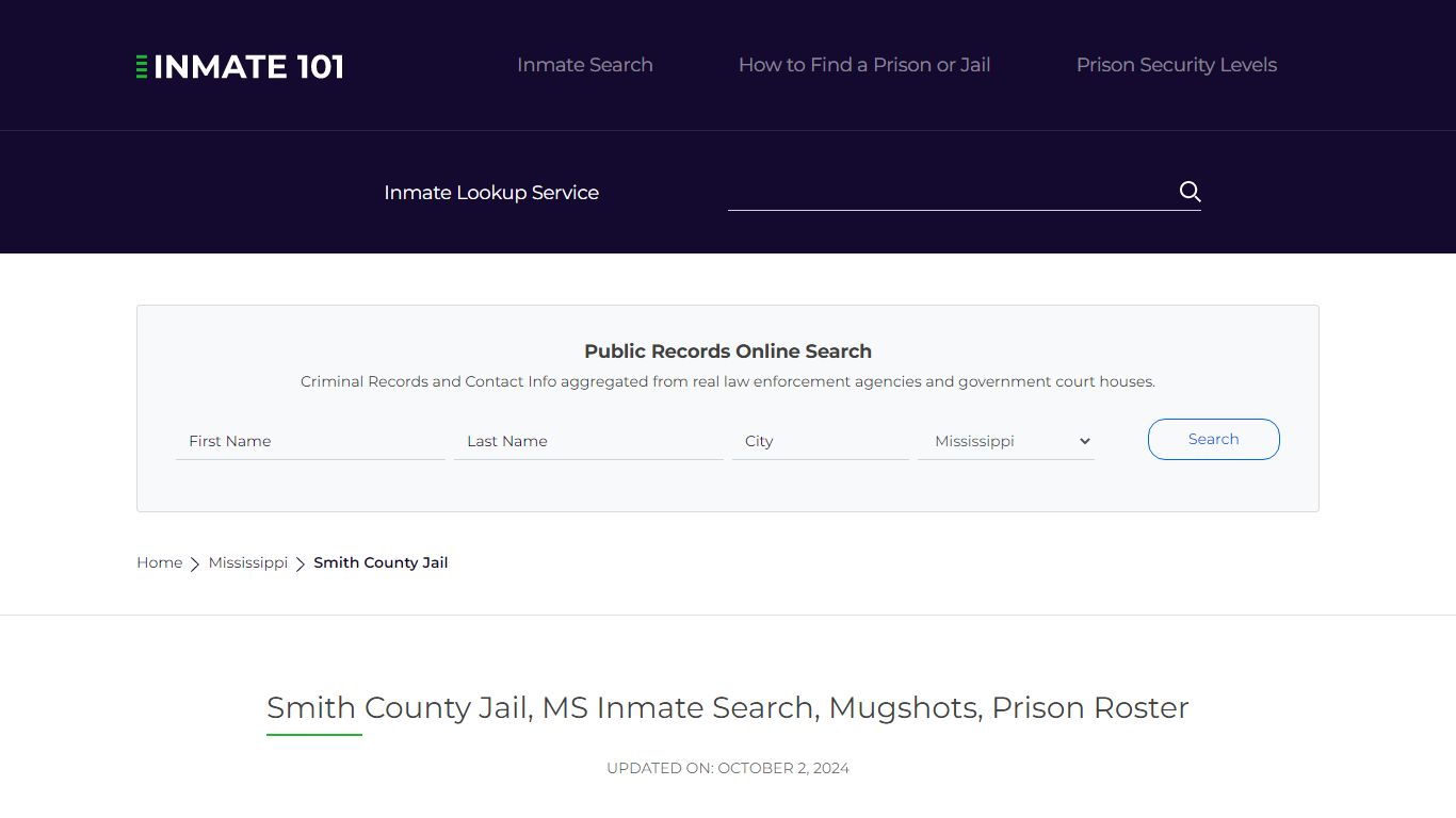 Smith County Jail, MS Inmate Search, Mugshots, Prison Roster