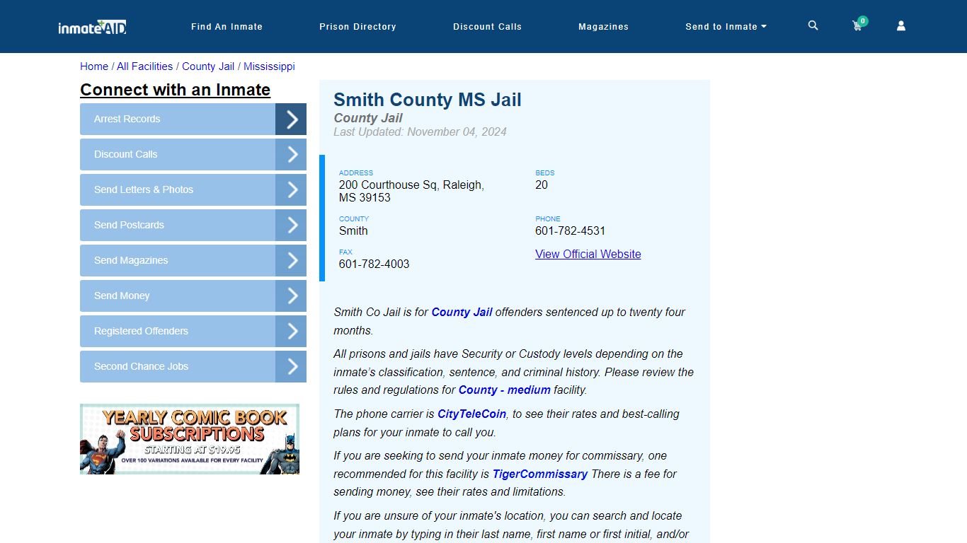 Smith County MS Jail - Inmate Locator